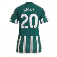 Camisa de Futebol Manchester United Diogo Dalot #20 Equipamento Secundário Mulheres 2023-24 Manga Curta